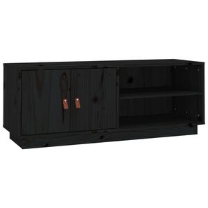 vidaXL TV ormarić crni 105 x 34 x 40 cm od masivne borovine