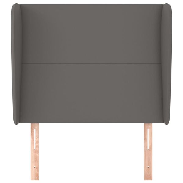 vidaXL Uzglavlje s u&scaron;ima sivo 93x23x118/128 cm od umjetne kože