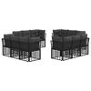 vidaXL Set vanjskih sofa Crna Poliester