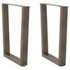 vidaXL Noge za blagovaonski stol V-oblik 2 kom Prirodni čelik 70 x (72-73,3) cm Čelik