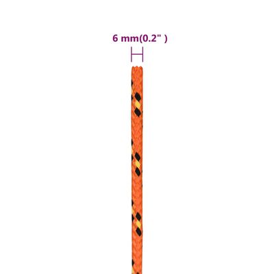 vidaXL Brodski konop narančasti 6 mm 100 m od polipropilena