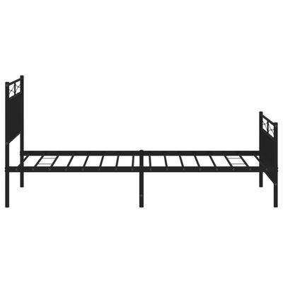 vidaXL Metalni okvir kreveta uzglavlje i podnožje crni 100x190 cm