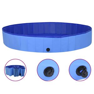 vidaXL Sklopivi bazen za pse plavi 200 x 30 cm PVC