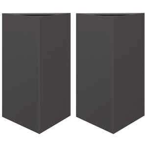 vidaXL Vrtne sadilice 2 kom crne trokutaste 50x43x75 cm čelične