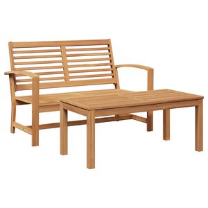 vidaXL klupa 2 pcs Smeđa Čvrsto teak drvo