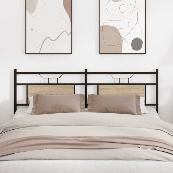 vidaXL Zamjensko uzglavlje boja hrasta sonome 160 cm konstruirano drvo i čelik