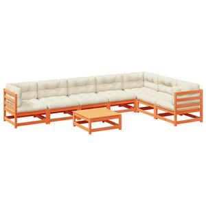 vidaXL 8-dijelni set vrtnih sofa s jastucima vo&scaron;tano smeđi od borovine