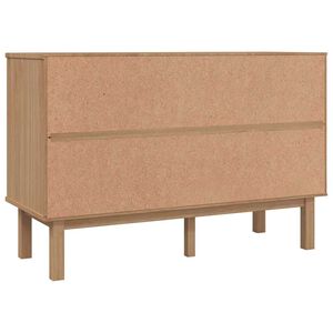 vidaXL Ladičar OTTA smeđe-sivi 111x43x73,5 cm od masivne borovine