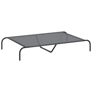 vidaXL Povi&scaron;eni krevet za pse sivi 130x80x20 cm tekstil i čelik