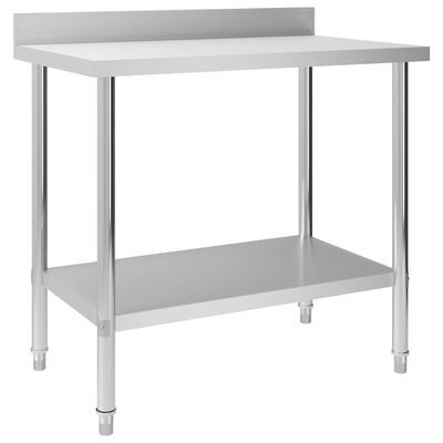vidaXL Kuhinjski radni stol 100 x 60 x 93 cm od nehrđajućeg čelika