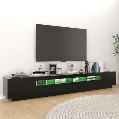 vidaXL TV ormarić s LED svjetlima crni 260 x 35 x 40 cm