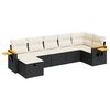 vidaXL 7-dijelni set vrtnih sofa od poliratana s jastucima crni