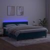 vidaXL Krevet box spring s madracem LED tamnoplavi 160x200 cm bar&scaron;un
