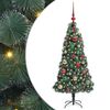 vidaXL Umjetno okićeno božićno drvce s setom kuglica Zelena 120 cm PET