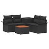 vidaXL Set sofe 6 pcs 4-Broj sjedala Crna Poli Rattan i čelik