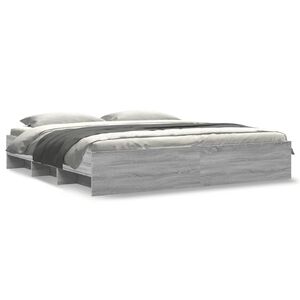 vidaXL Okvir za krevet boja hrasta 200x200 cm od konstruiranog drva