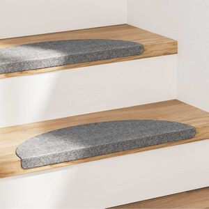 vidaXL Samoljepljivi otirači za stepenice 15 kom 56x17x3 cm sivi
