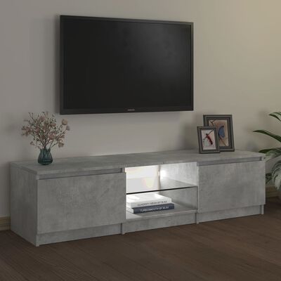 vidaXL TV ormarić s LED svjetlima siva boja betona 140 x 40 x 35,5 cm