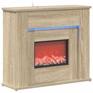 vidaXL Kamin s LED trakom Sonoma 63 x 20 x 54,5 cm Konstruirano drvo
