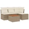 vidaXL 5-dijelni vrtni set sofa s jastucima bež od poliratana