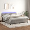 vidaXL Krevet box spring s madracem LED svjetlosivi 160x200 cm bar&scaron;un