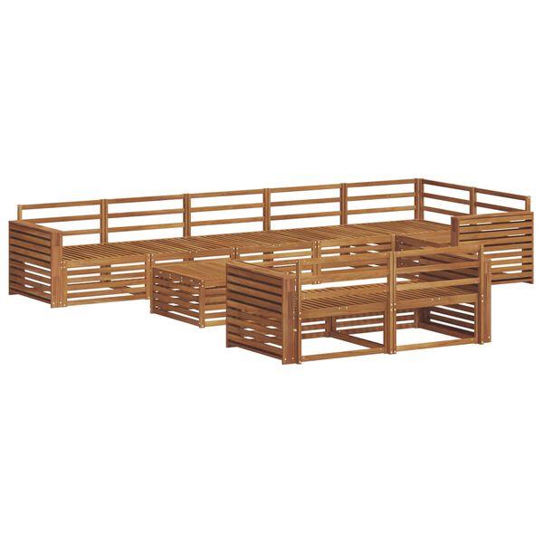 vidaXL Set vanjskih sofa 9 pcs Prirodna