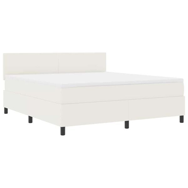 vidaXL Krevet s opruga kutije Krema i bijela 203 x 180 x 88 cm
