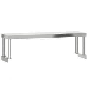 vidaXL Polica za radni stol 110 x 30 x 35 cm od nehrđajućeg čelika