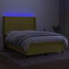 vidaXL Krevet box spring s madracem LED zeleni 140x200 cm od tkanine