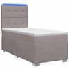 vidaXL Boxspring krevet s madracem Sivosmeđa 90 x 200 cm Tkanina