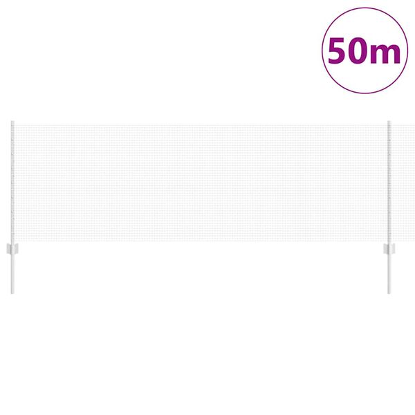 vidaXL Ograda s postovima Srebrno 0,8 x 50 m Čelik