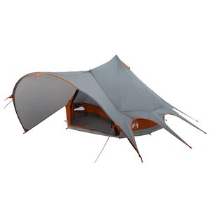 vidaXL Teepee &scaron;ator za 3 osobe Siva i narančasta 600 x 600 x 347 cm