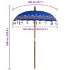 vidaXL Baline&scaron;ki Parasol Plava 185 x 185 x 260 cm