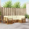 vidaXL Setovi sofa 6 pcs Prirodna i krem Čvrsto drvo akacije