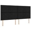 vidaXL LED Box Spring Krevet s madracem Crna 200 x 200 cm tkanina
