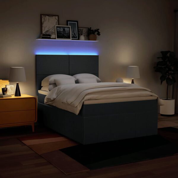 vidaXL Krevet s oprugama i madracem plavi 160x200 cm od tkanine