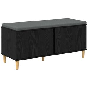 vidaXL Klupa za hodnik s jastukom Crni Hrast 100 x 38 x 46 cm