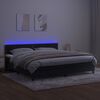 vidaXL Krevet box spring s madracem LED crni 200x200 cm bar&scaron;un