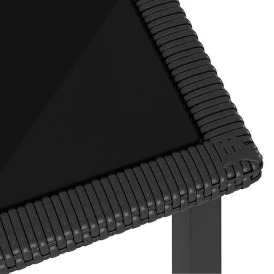 vidaXL Vrtni blagovaonski stol crni 70 x 70 x 73 cm od poliratana