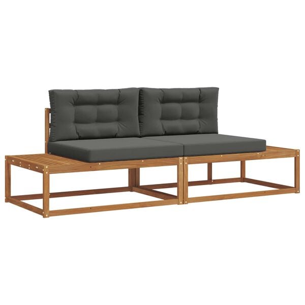 vidaXL Set vanjskih sofa s jastukom 2 Komad Prirodna i antracit