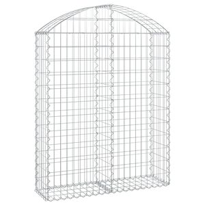 vidaXL Gabionska ko&scaron;ara s lukom 100x30x120/140 cm pocinčano željezo