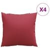 vidaXL Jastuci za sofu 4 kom. vino crvene 60x60 cm tkanina