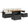 vidaXL 6-dijelni set vrtnih sofa s jastucima crni od poliratana