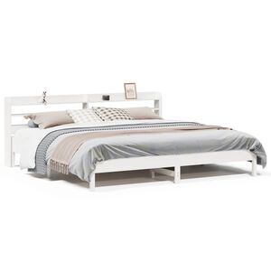 vidaXL Okvir kreveta bez madraca bijeli 200x200 cm od masivne borovine