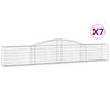 vidaXL Lučne gabionske ko&scaron;are 7 kom 400x30x60/80 cm pocinčano željezo