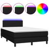 vidaXL Krevet box spring s madracem LED crni 120 x 190 cm od tkanine