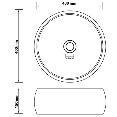 vidaXL Luksuzni okrugli umivaonik mat tamnozeleni 40 x 15 cm keramički
