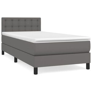 vidaXL Krevet s oprugama i madracem sivi 80 x 200 cm od umjetne kože