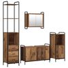 vidaXL Set ormarića za kupaonicu 4 kom. Staro drvo 40 x 36 x 200,5 cm