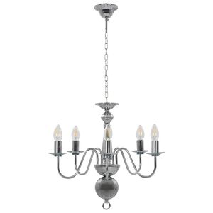 vidaXL Luster srebrni 5 žarulja E14